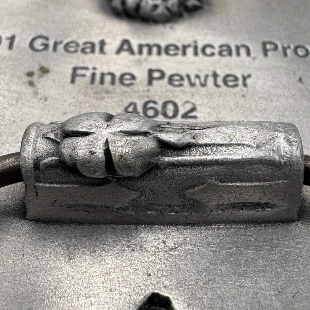 Great American Products 2001 Green Four Leaf Clover Fine Pewter Belt Buckle 4602